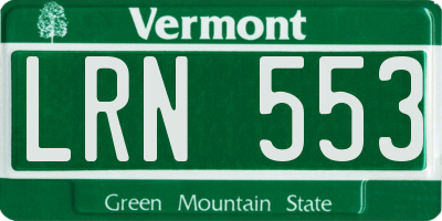 VT license plate LRN553
