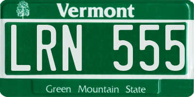 VT license plate LRN555