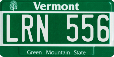 VT license plate LRN556