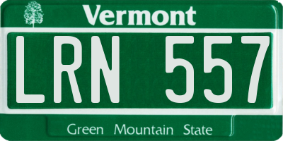 VT license plate LRN557