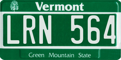 VT license plate LRN564