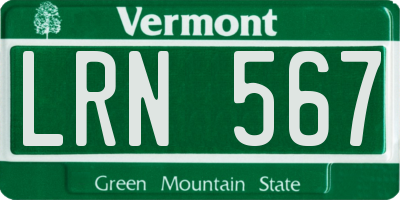 VT license plate LRN567