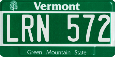 VT license plate LRN572