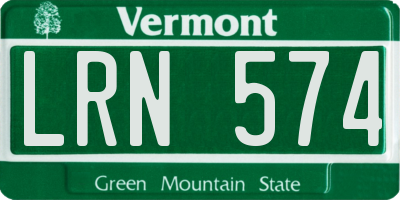 VT license plate LRN574