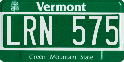 VT license plate LRN575
