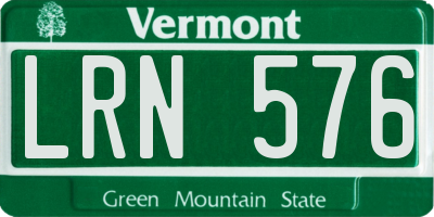 VT license plate LRN576