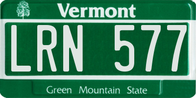 VT license plate LRN577