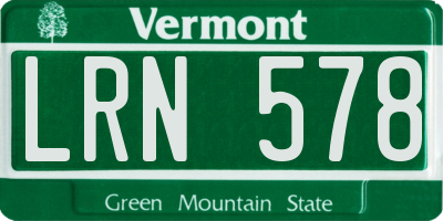 VT license plate LRN578