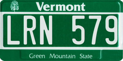 VT license plate LRN579
