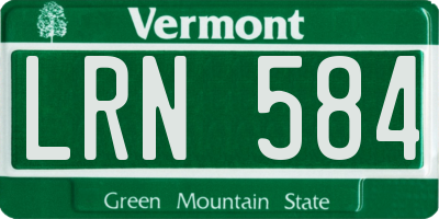 VT license plate LRN584