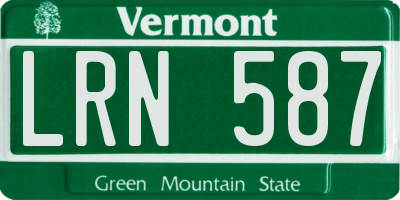 VT license plate LRN587