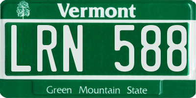 VT license plate LRN588