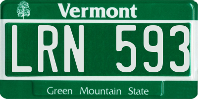 VT license plate LRN593