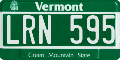 VT license plate LRN595