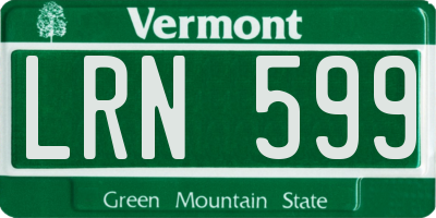 VT license plate LRN599