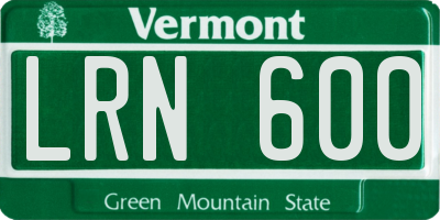 VT license plate LRN600