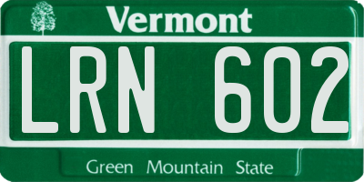 VT license plate LRN602