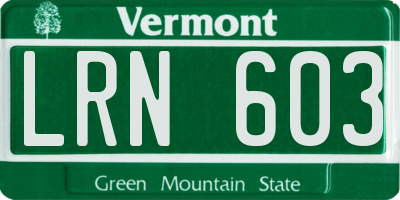 VT license plate LRN603