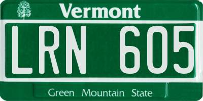 VT license plate LRN605
