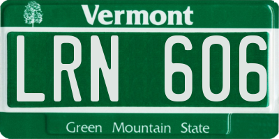 VT license plate LRN606