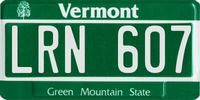 VT license plate LRN607