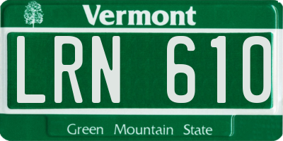 VT license plate LRN610