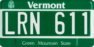 VT license plate LRN611