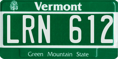 VT license plate LRN612