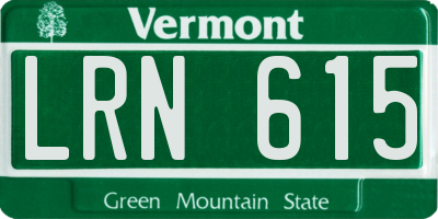VT license plate LRN615