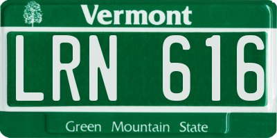 VT license plate LRN616