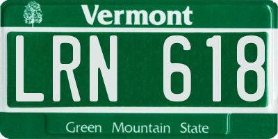VT license plate LRN618