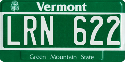 VT license plate LRN622
