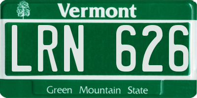 VT license plate LRN626