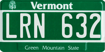VT license plate LRN632
