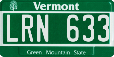 VT license plate LRN633