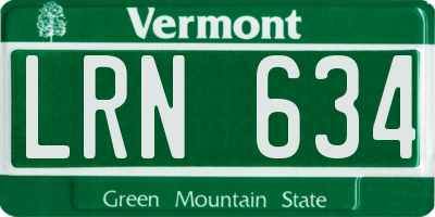 VT license plate LRN634