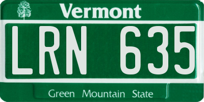 VT license plate LRN635
