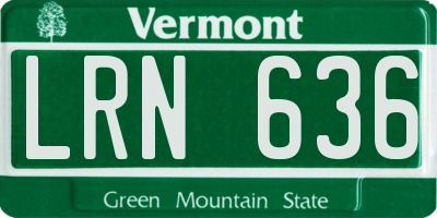 VT license plate LRN636