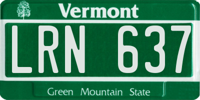 VT license plate LRN637