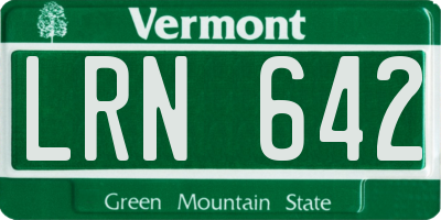 VT license plate LRN642