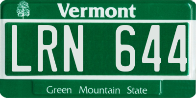 VT license plate LRN644