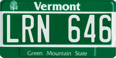 VT license plate LRN646