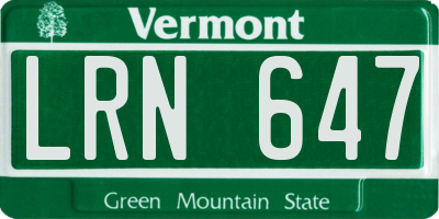 VT license plate LRN647