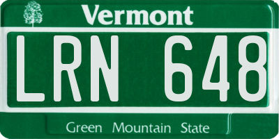 VT license plate LRN648