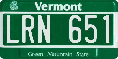 VT license plate LRN651