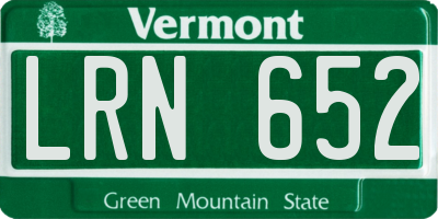 VT license plate LRN652