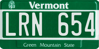 VT license plate LRN654
