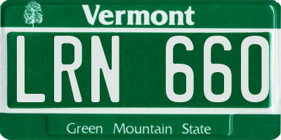 VT license plate LRN660