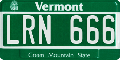VT license plate LRN666