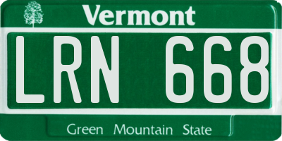 VT license plate LRN668